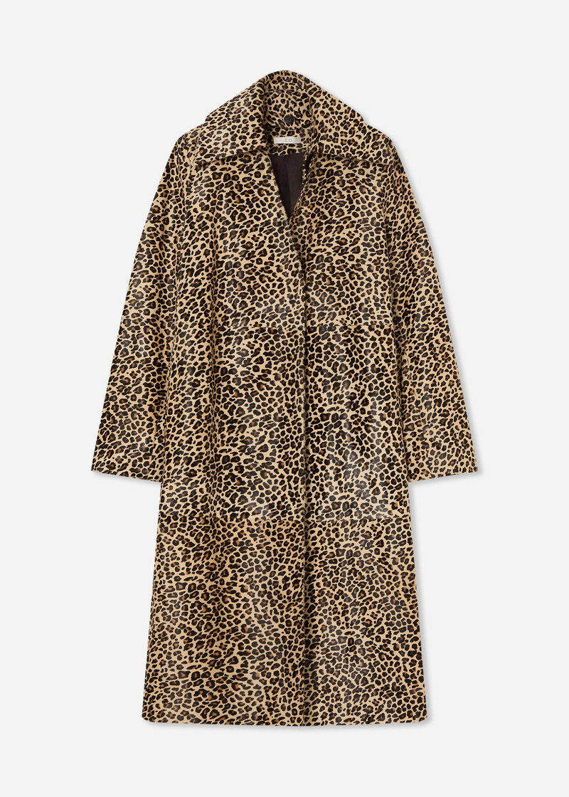 Leather Leopard Coat in Calf Hair 1