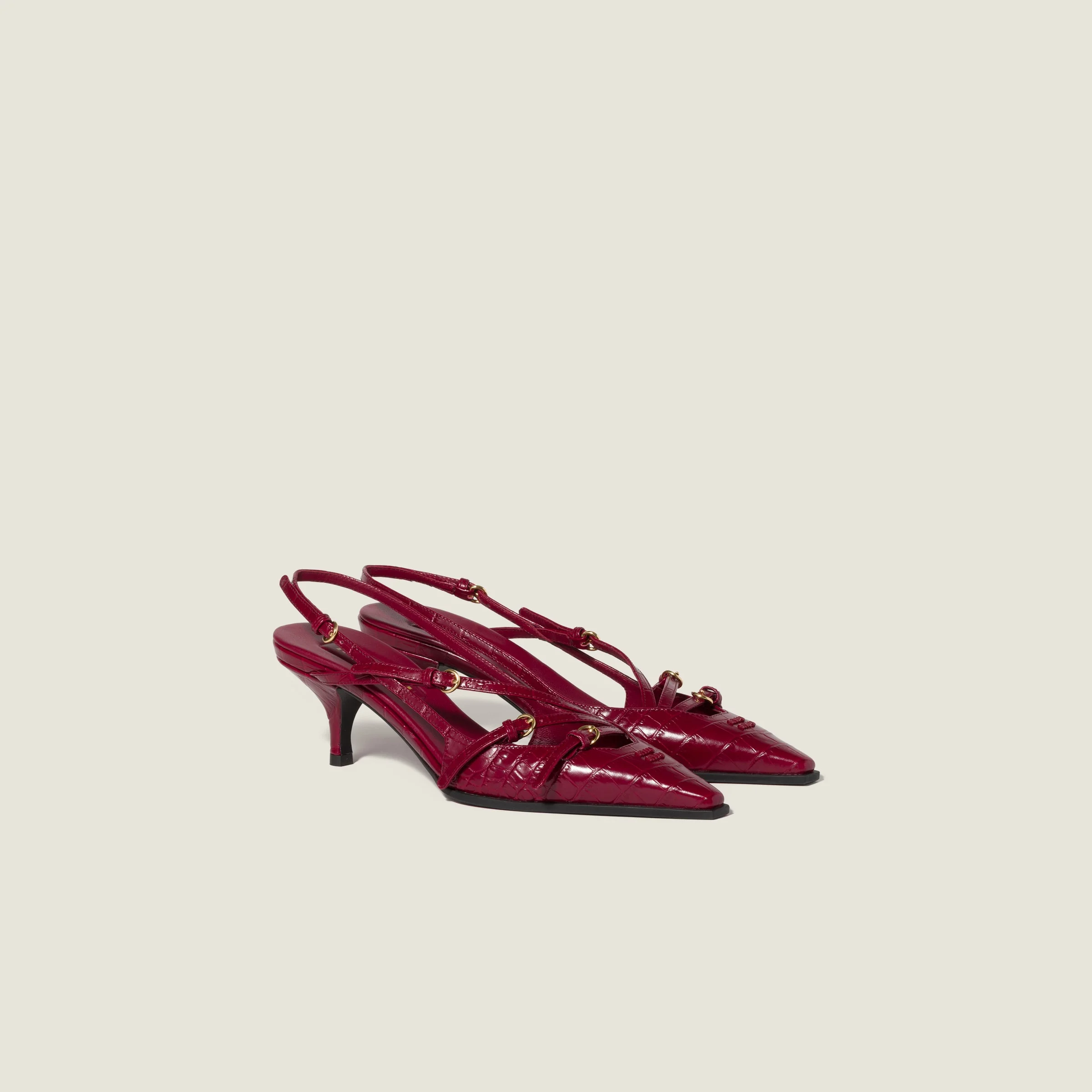 Croco-print slingback pumps - 1