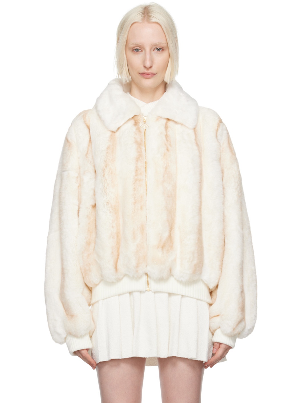 Casablanca Off White Faux Fur Casablanca】SHEARLING ROBE BROWN M