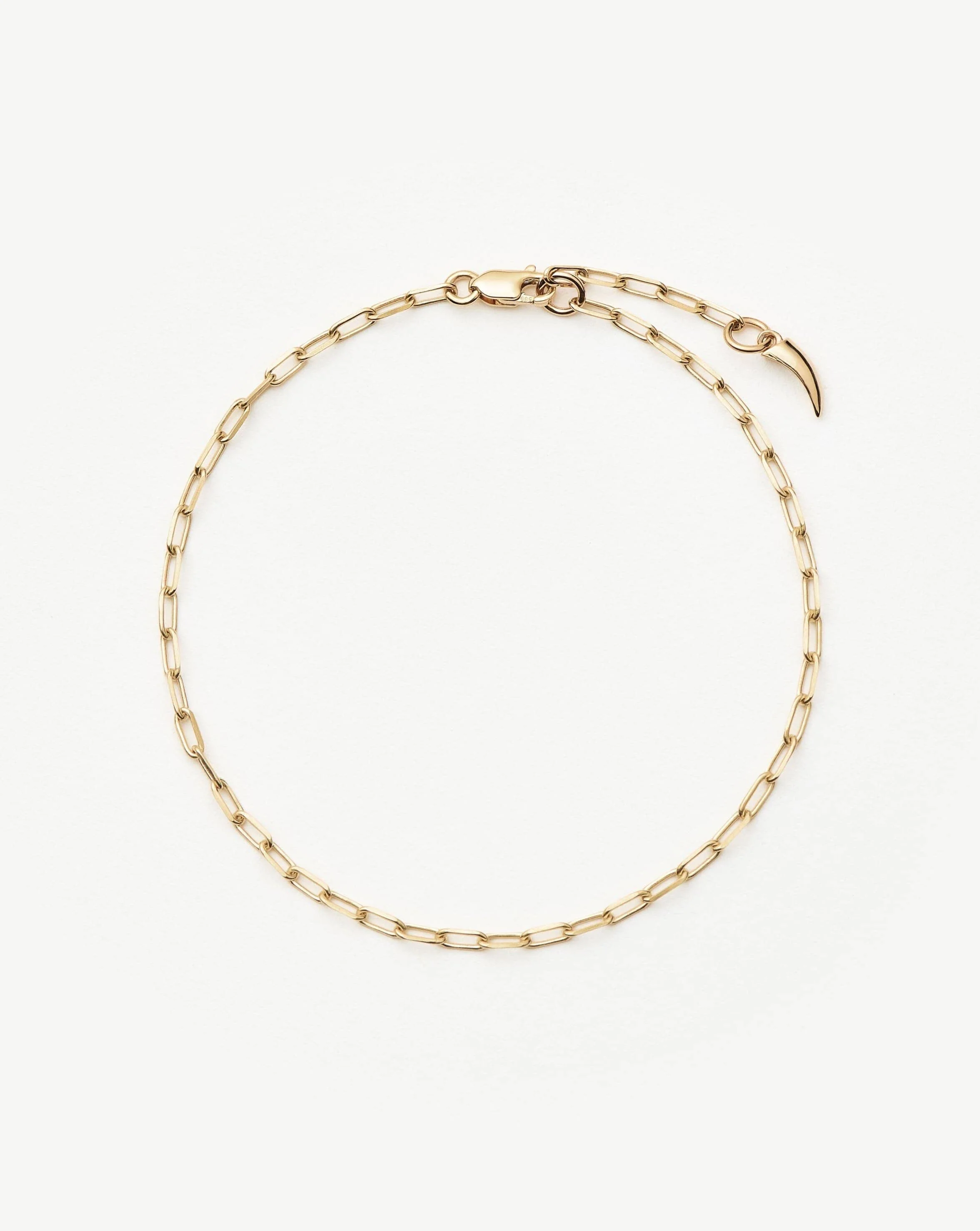 Solid Gold Classic Paperclip Chain Bracelet - 1