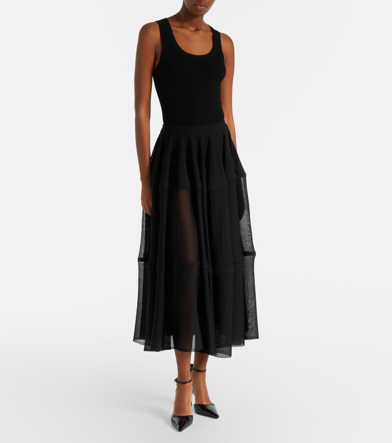 Alaïa Semi-sheer midi skirt outlook