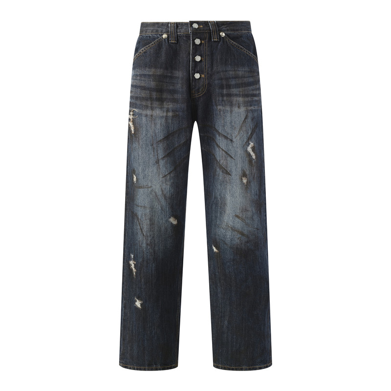 Thug Club Burn Down Denim Pants in Blue outlook