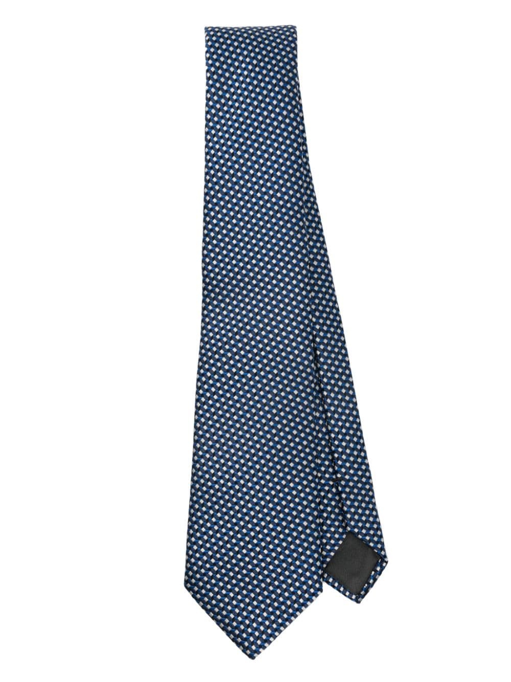 monogram-jacquard silk tie - 1