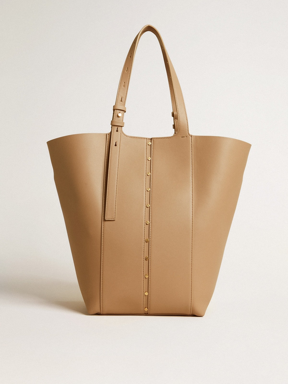 24/7 Bag in cappuccino-colored leather with adjustable handles - 4