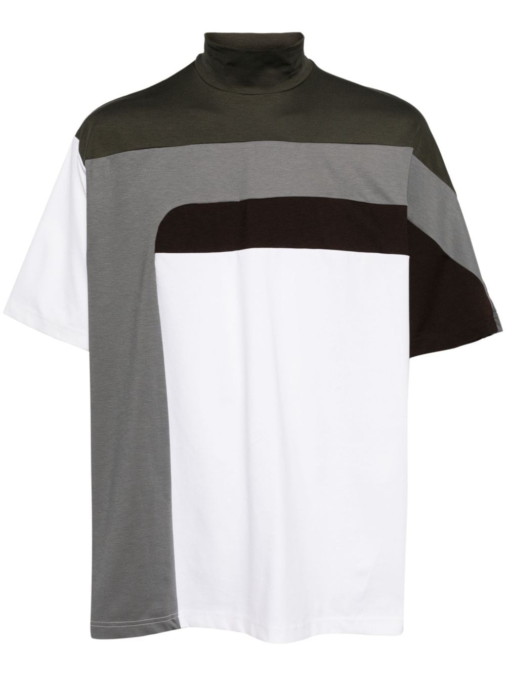 colour-block jersey T-shirt - 1