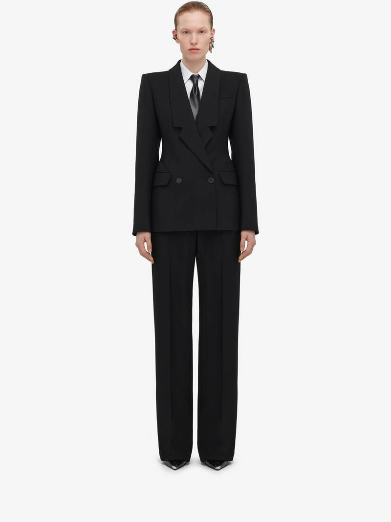 Alexander McQueen Women's Upside-down Lapel Jacket in Black outlook