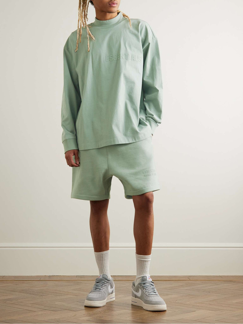 ESSENTIALS Logo-Appliquéd Cotton-Jersey Mock-Neck T-Shirt outlook