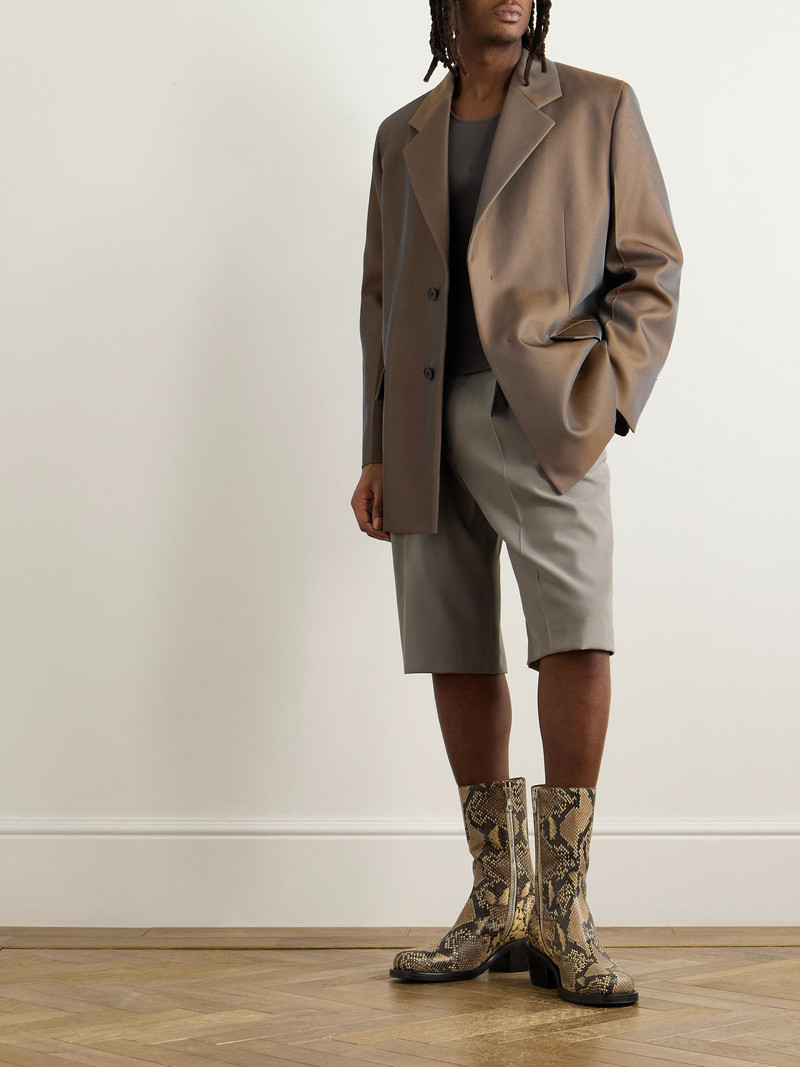 Jil Sander Virgin Wool-Blend Drill Blazer Brown outlook