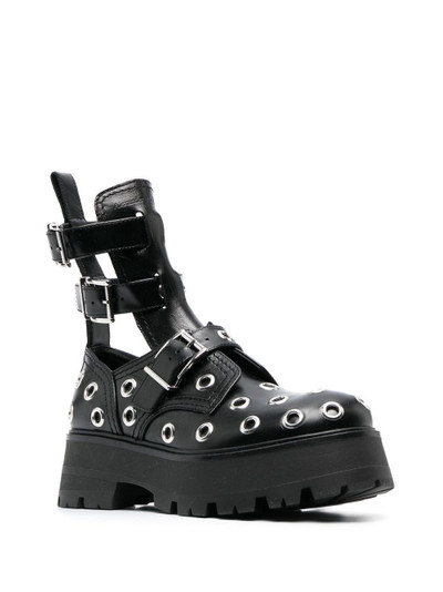 Alexander McQueen silver stud embellished  leather boots outlook
