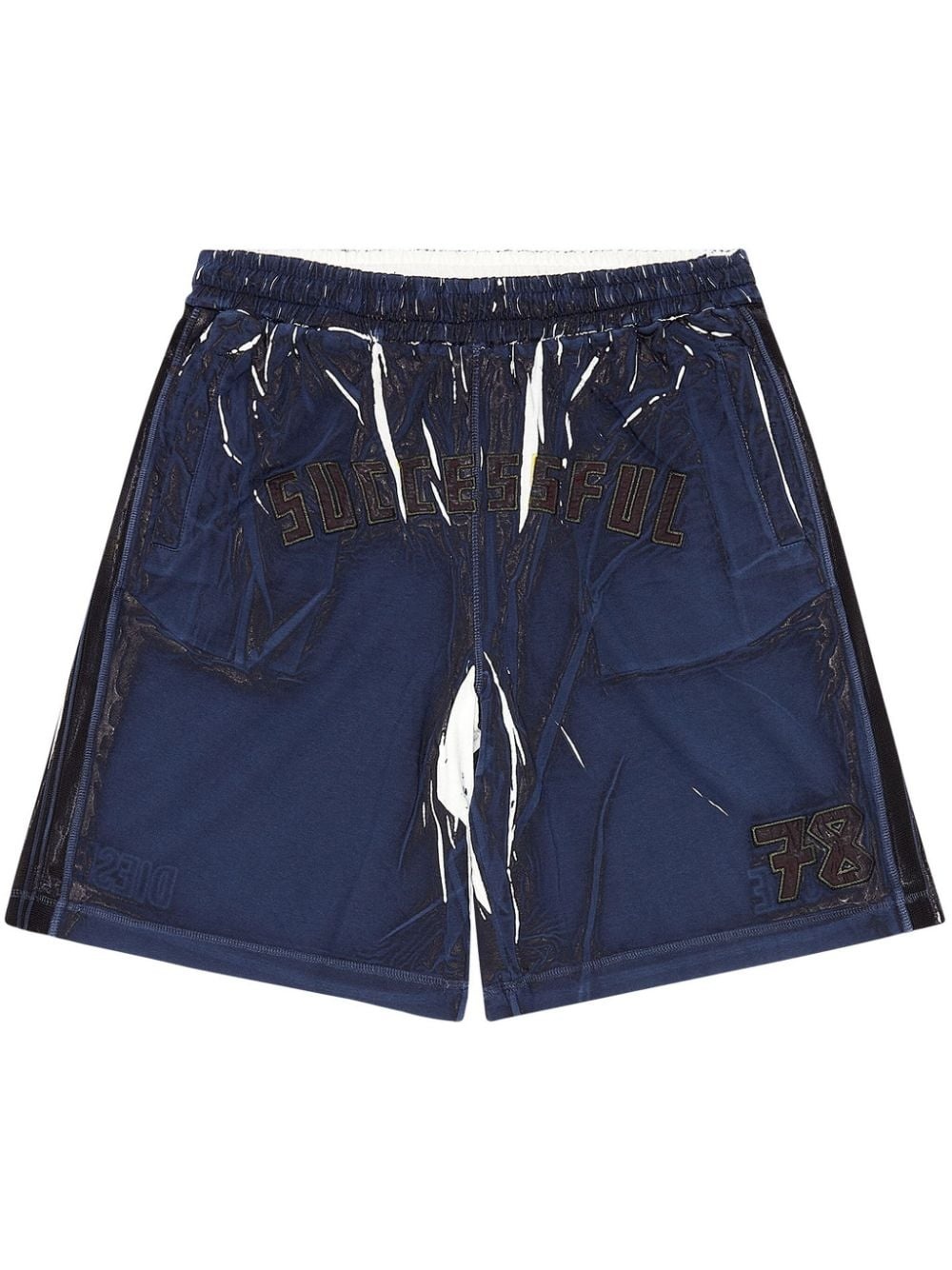 P-Rowy slogan-embroidered cotton shorts - 1