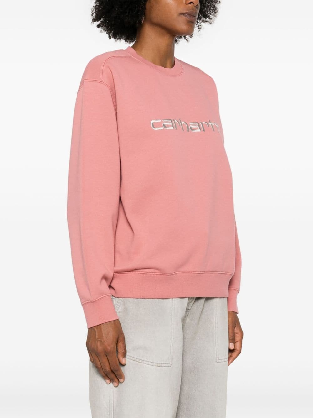 logo-embroidered sweatshirt - 3