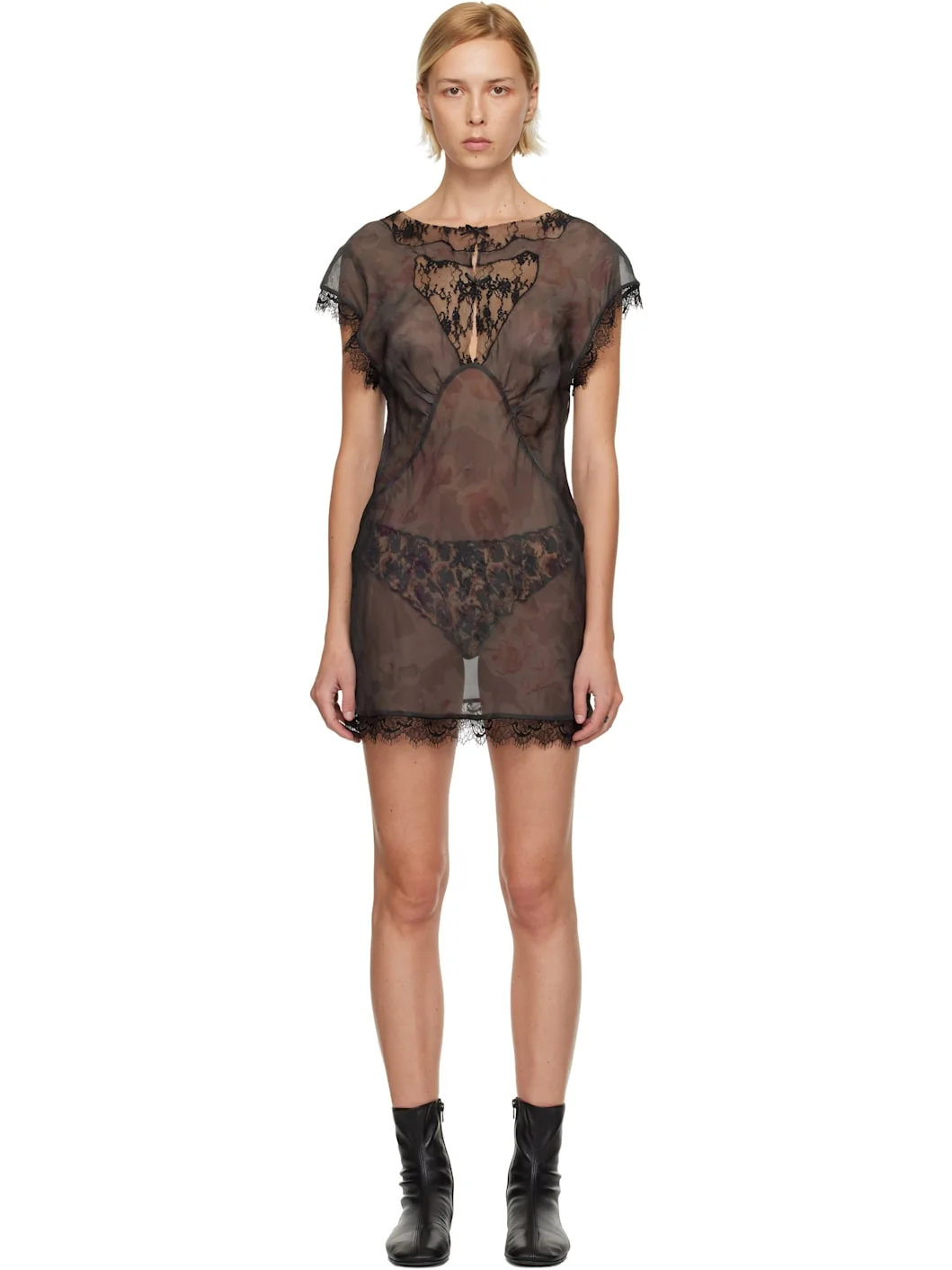 Black Waterlily Minidress - 1