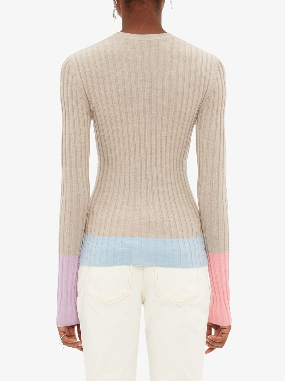 colour-block ribbed jumper - 4