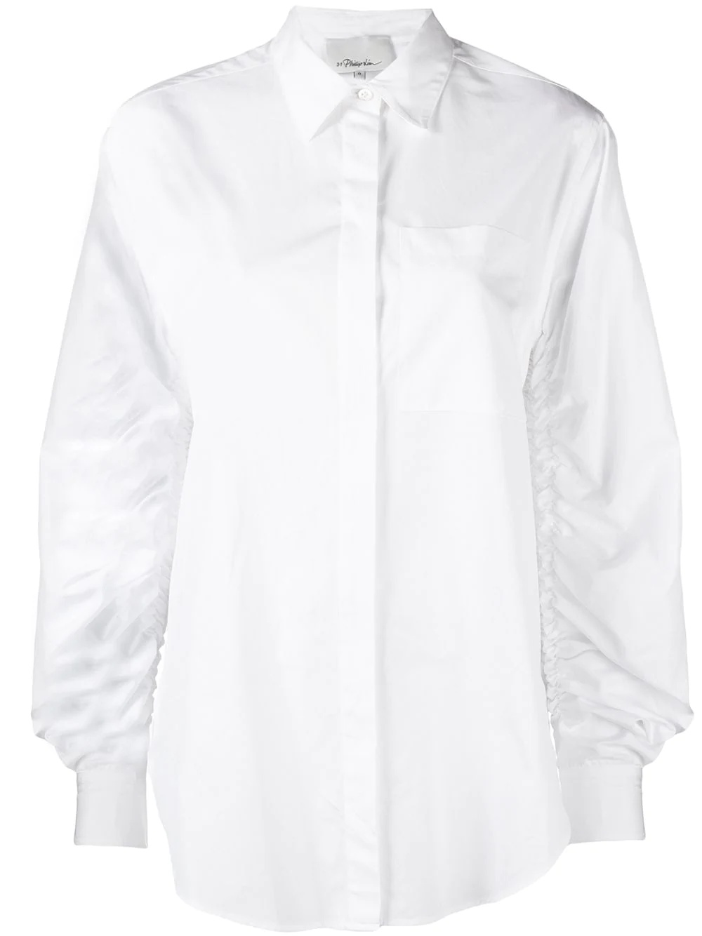 ruched long-sleeve shirt - 1