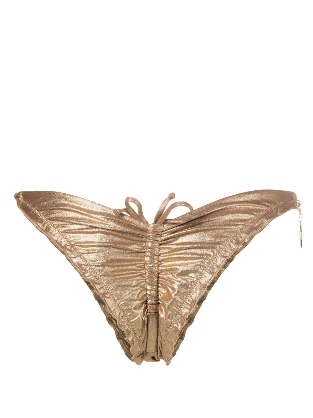 Berry gathered-detail bikini brief - 2