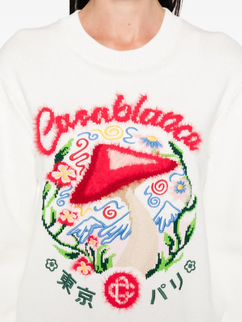 Casablanca Women Crewneck Sweater With Mushroom Embroidery - 5