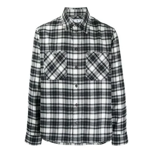 Off-White SS21 Plaid Long Sleeves Shirt Black OMGA133R21FAB0021000 - 1