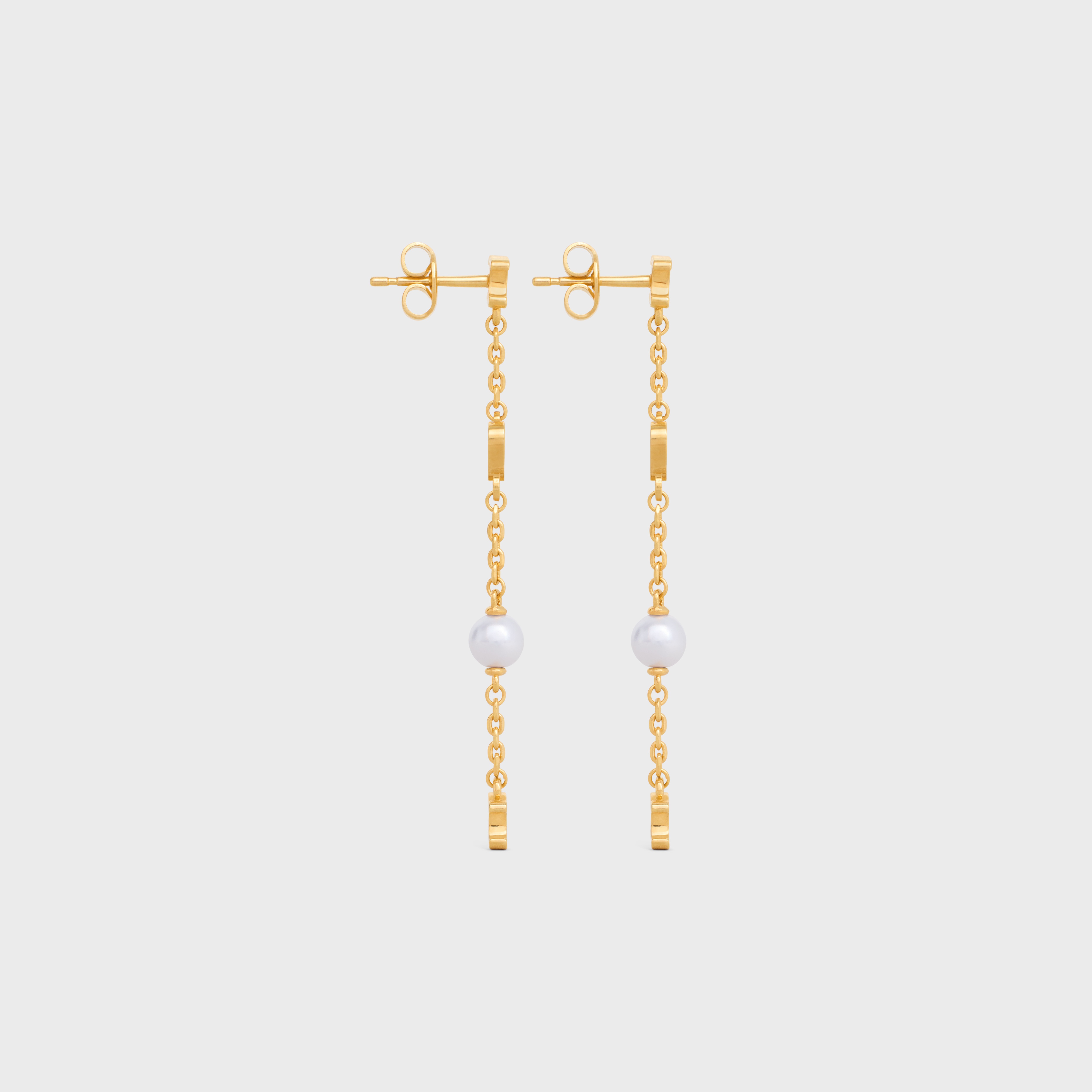 Cœur Celine Charms Earrings in Brass with Gold Finish and Resin Pearl - 3