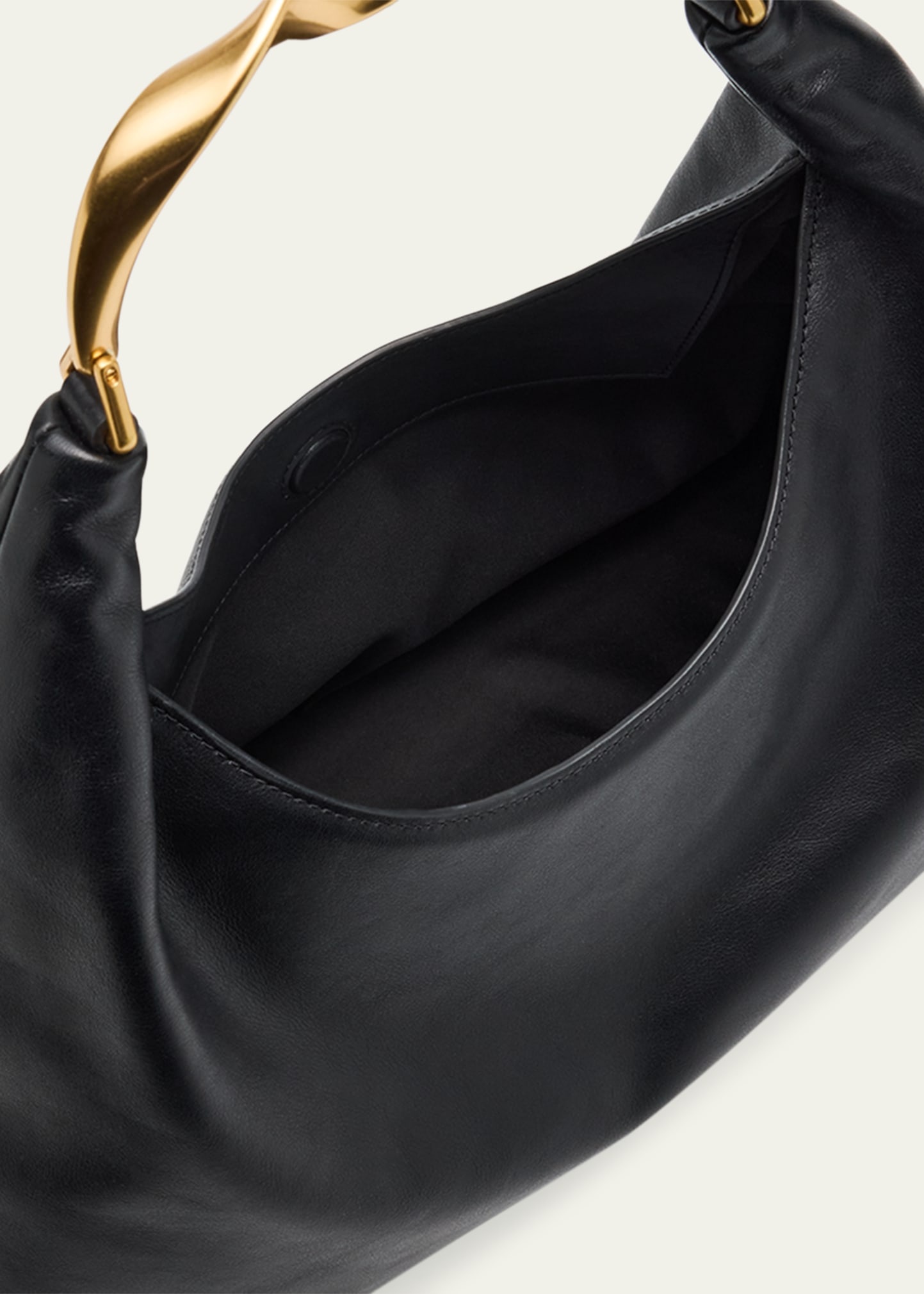 Twist Leather Hobo Bag - 4