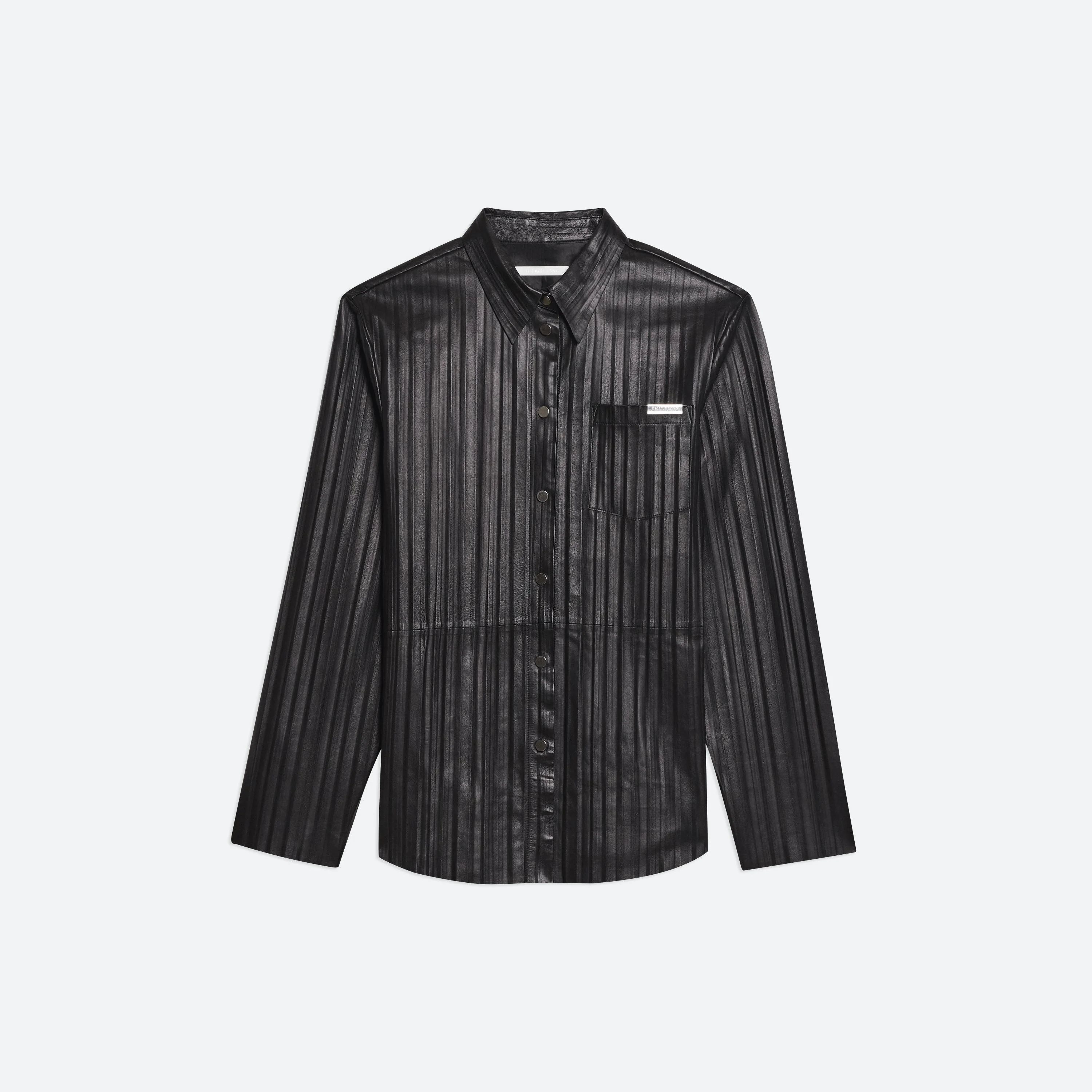 PLEATED LEATHER CLASSIC SHIRT - 1