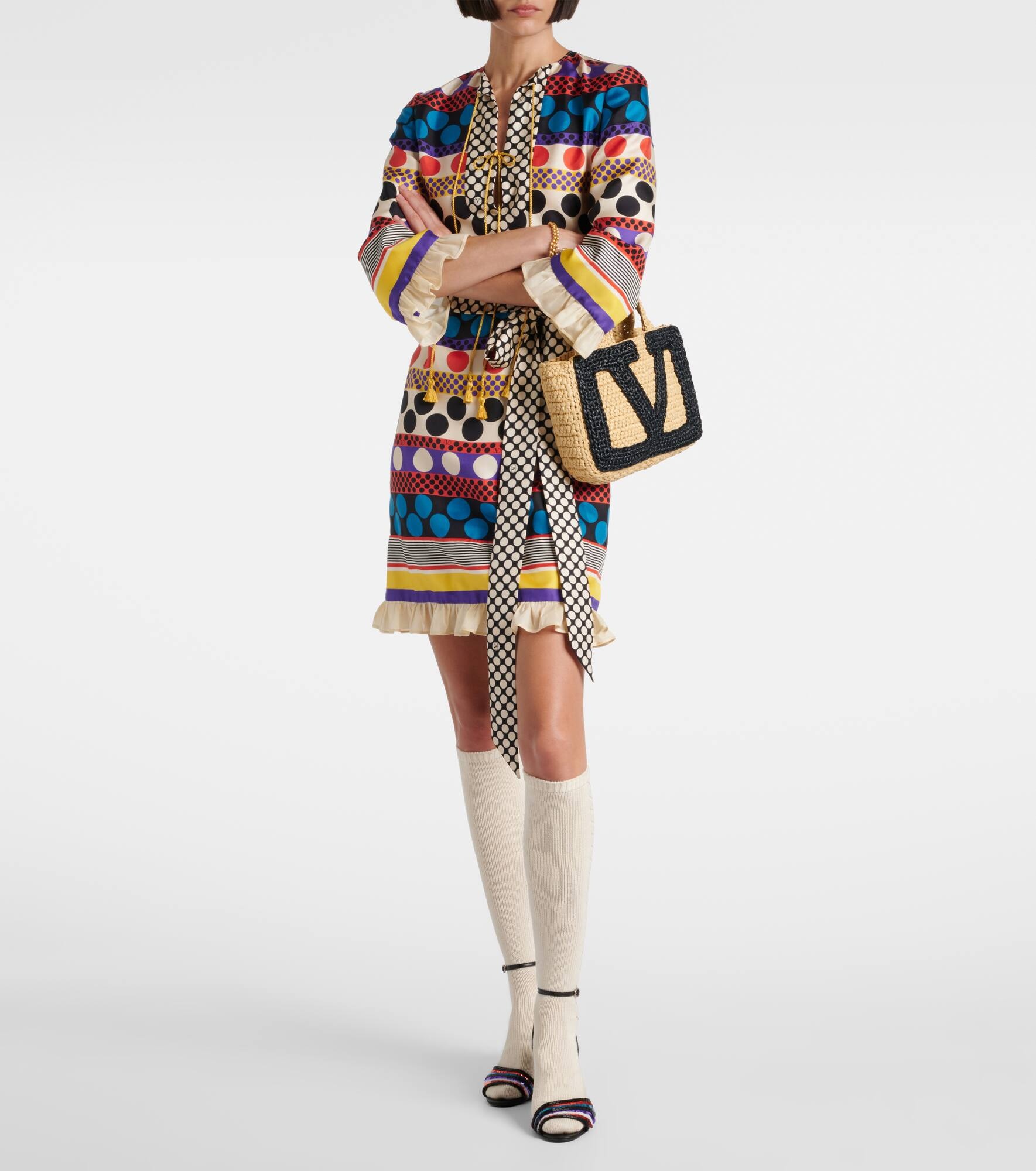 Escape polka-dot silk minidress - 6