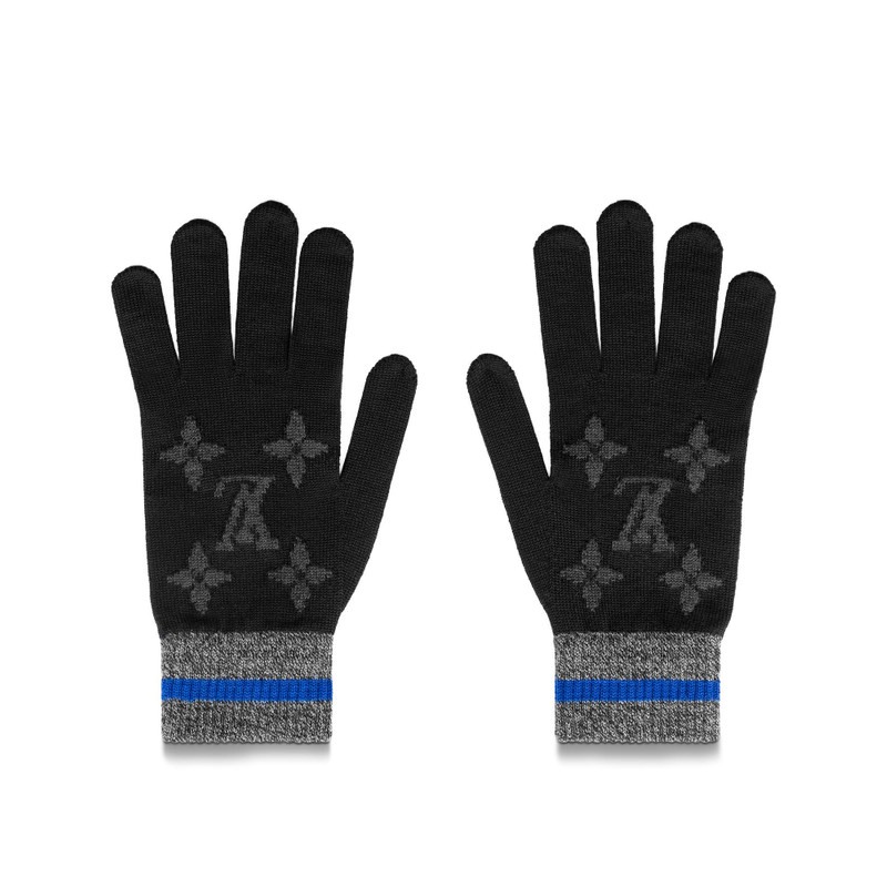Monogram Color Block Knit Gloves 1