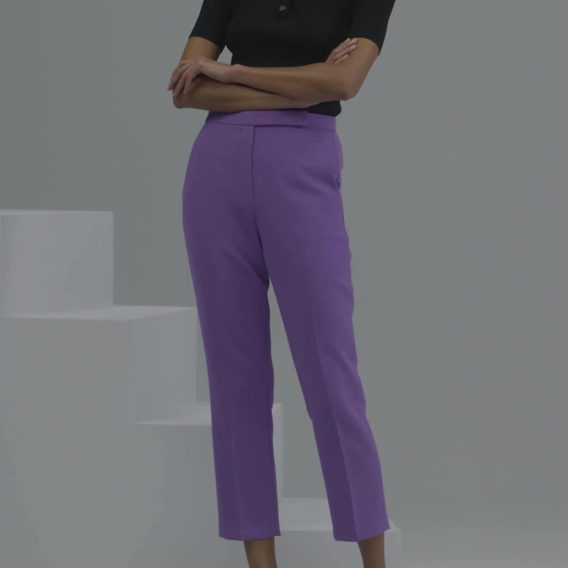 High-Waist Slim Crop Pant in Admiral Crepe 7
