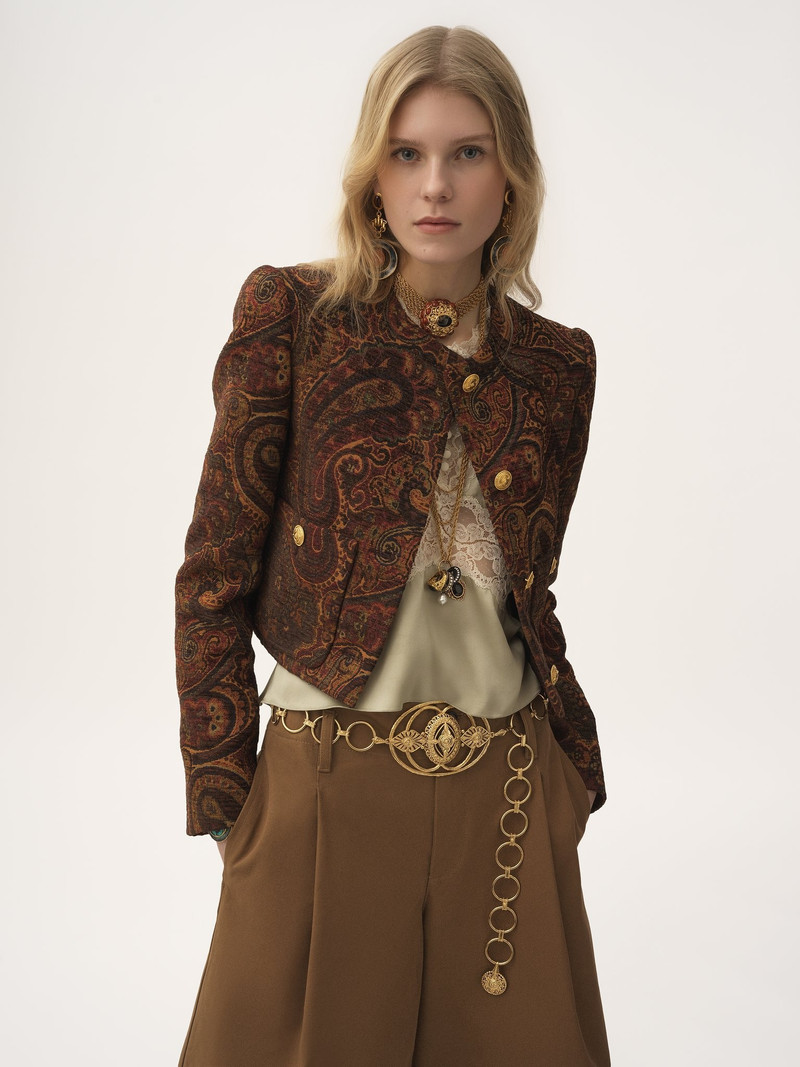 BOXY COLLARLESS JACKET IN TAPESTRY JACQUARD 7