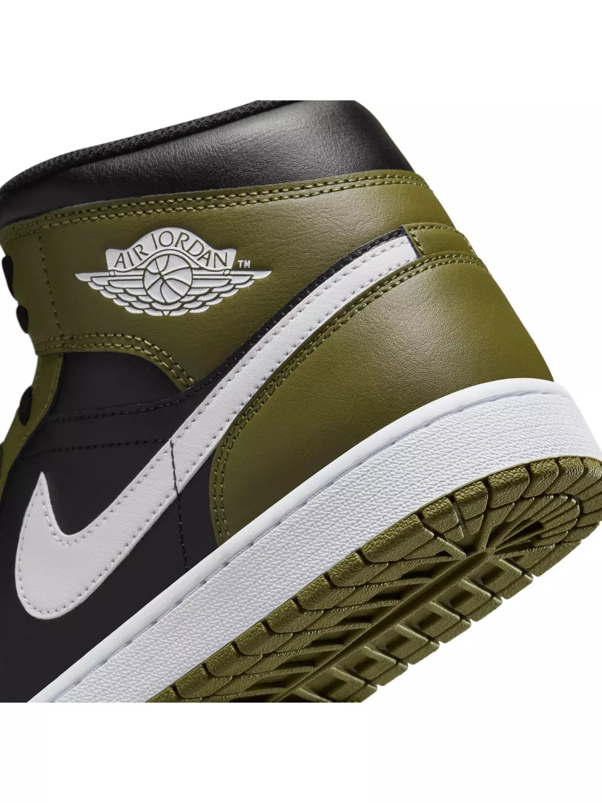 1 Mid "Black/White/Medium Olive/Sail" Men's Shoe - 11