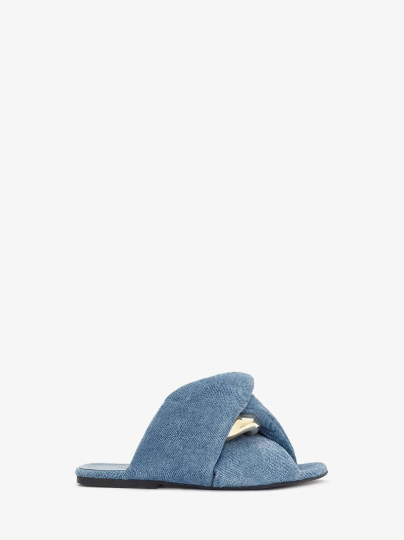 CHAIN TWIST LEATHER FLATS 1