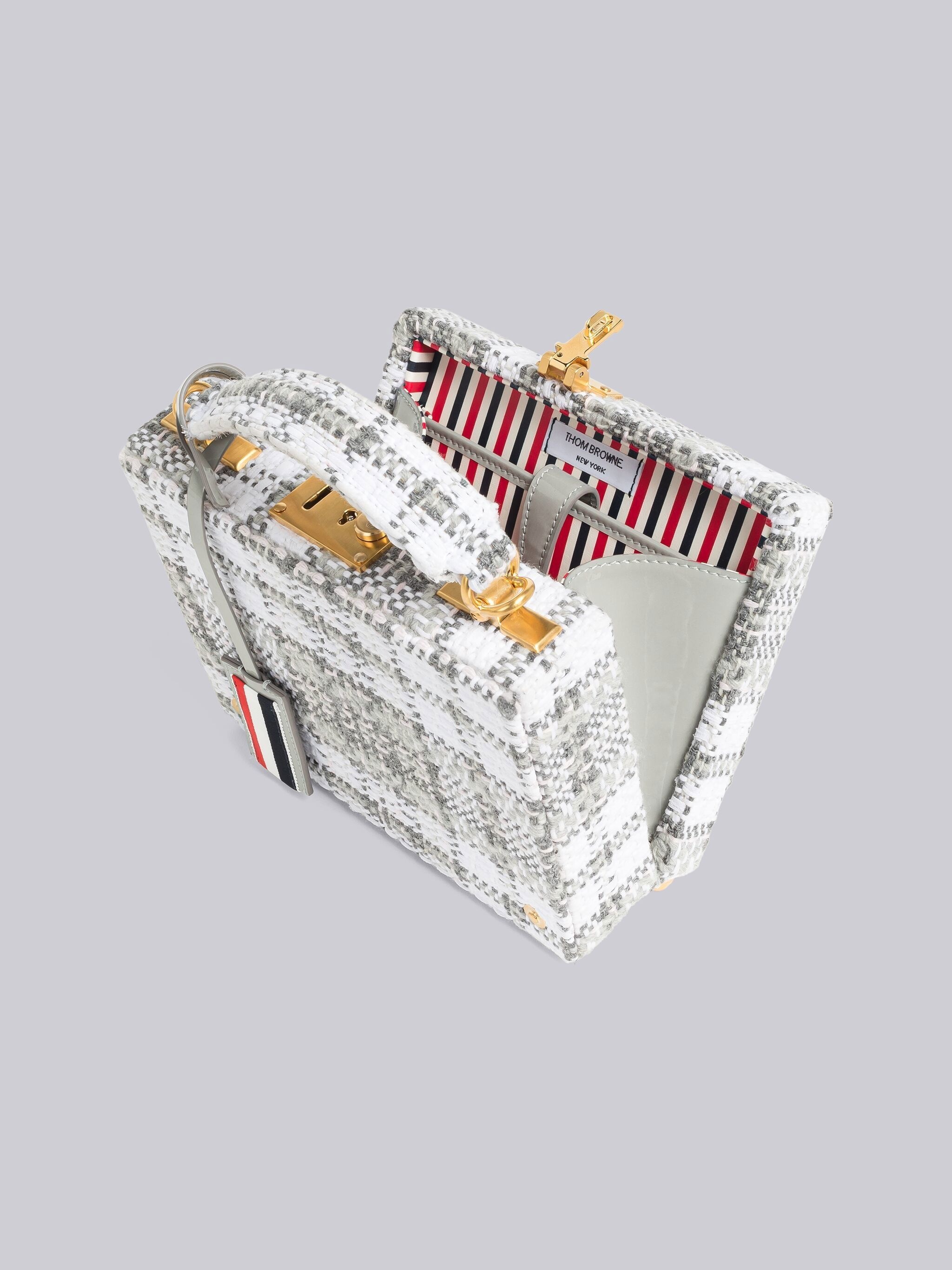 Tartan Tweed Woven Chain Micro Attache Case - 5