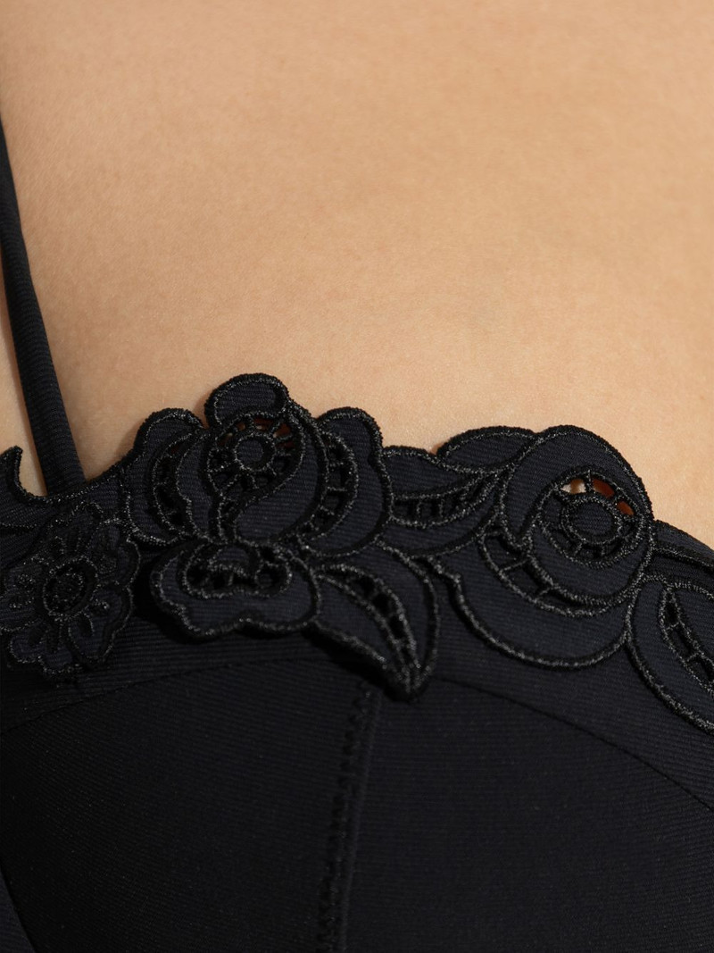 Cult Gaia Greta flower-embroidered bikini top outlook