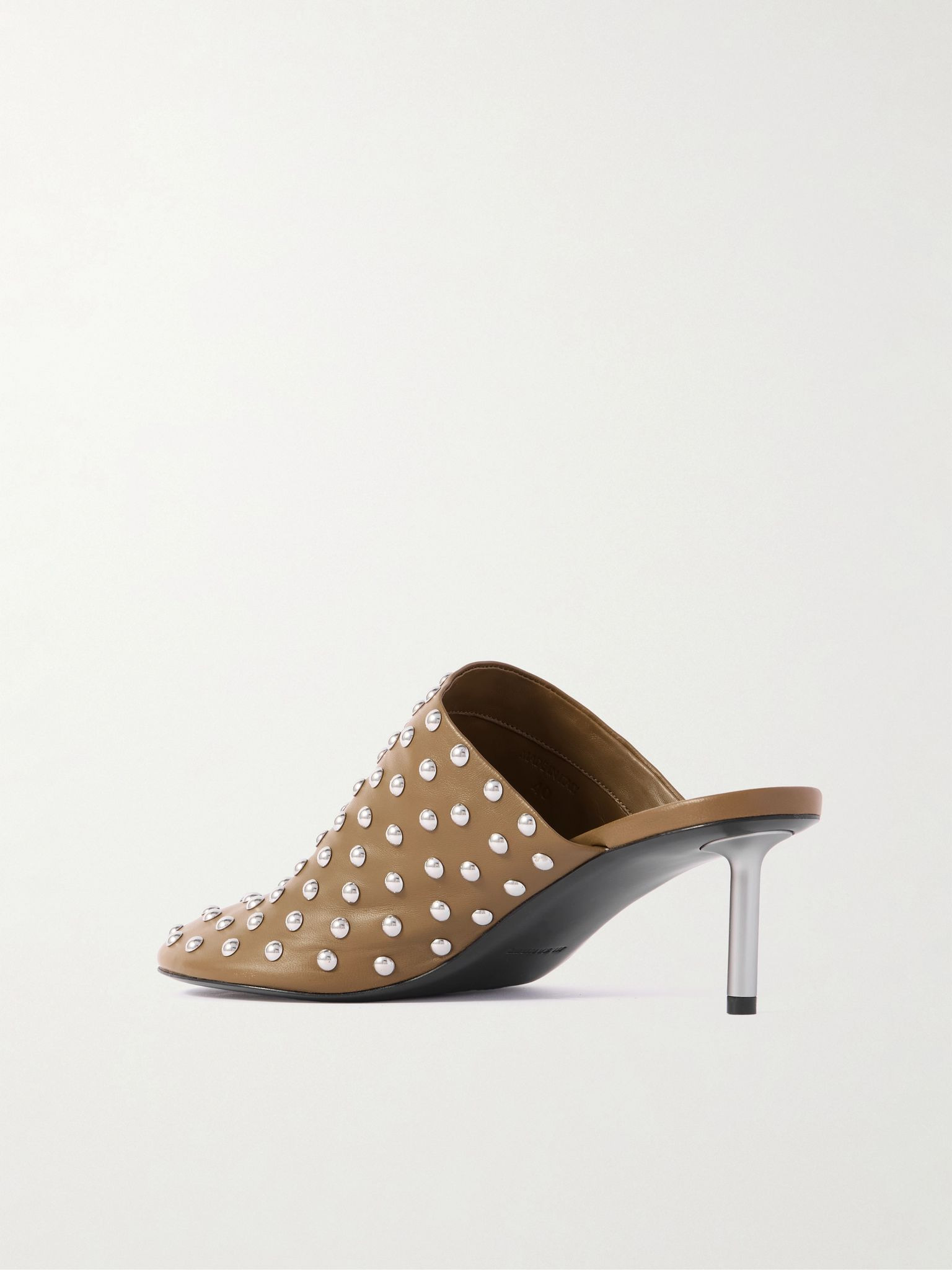 Studded leather mules Tan - 3