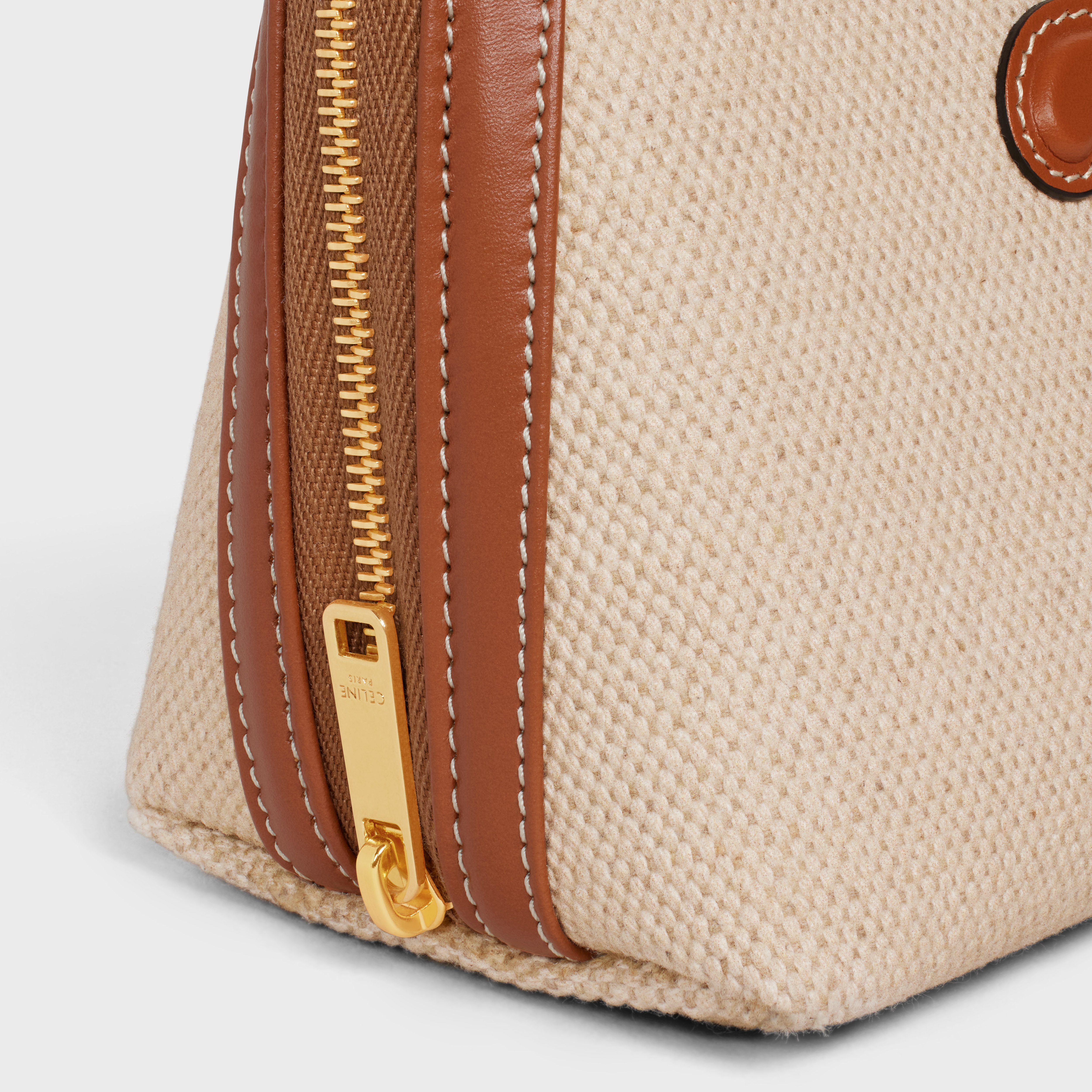 Clutch on Chain Cuir triomphe IN textile and calfskin - 5