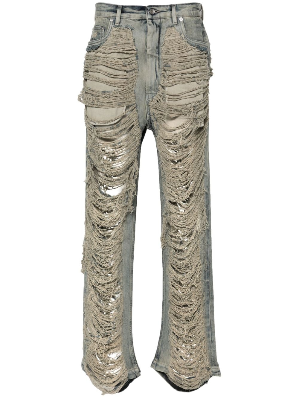 Rick Owens DRKSRDW S GETH BELAS 似 Rick Owens DRKSHDW Geth distressed-finish jeans | REVERSIBLE