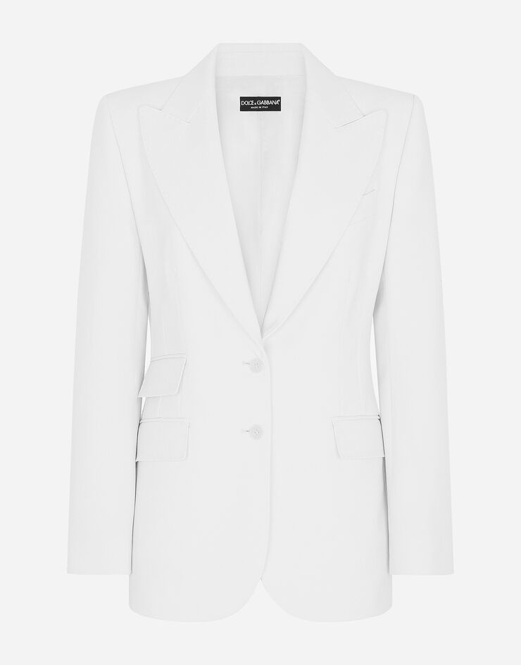 Single-breasted woolen Turlington blazer - 1