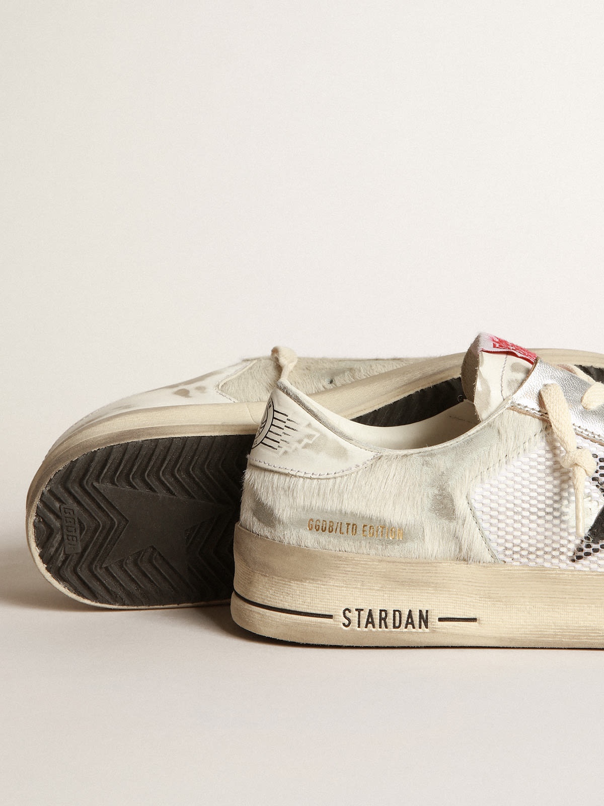 Golden Goose Stardan LAB sneakers in white pony skin and leather with black  suede star | REVERSIBLE
