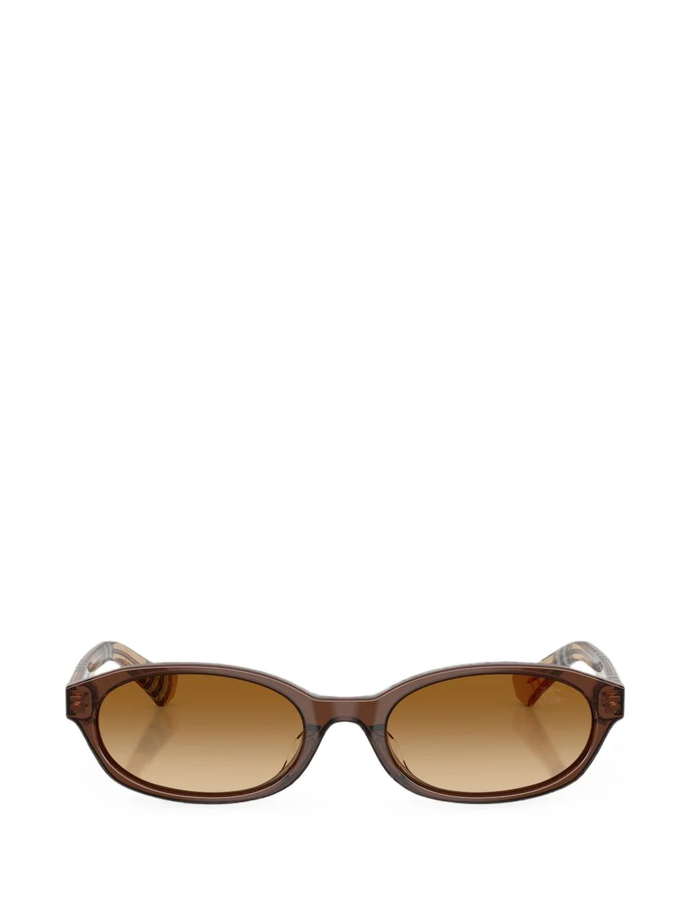 Check oval-frame sunglasses - 1
