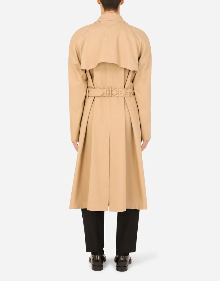 Cotton gabardine double-breasted trench coat - 3