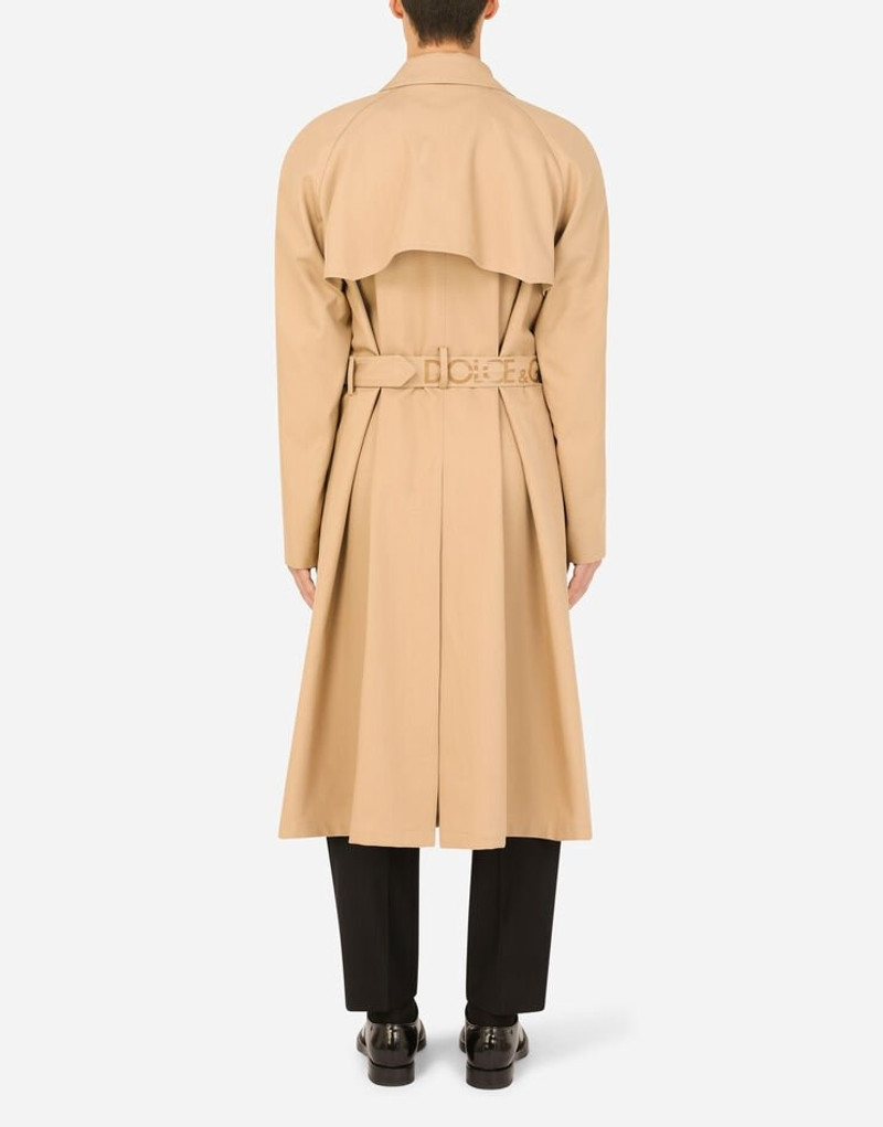 Cotton gabardine double-breasted trench coat 3