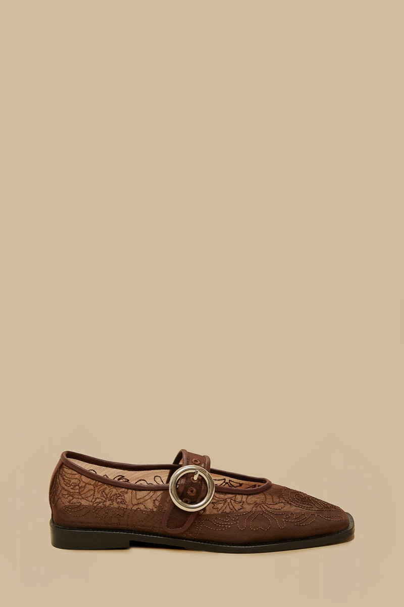 Chicory Coffee Square Toe Ballerina 1