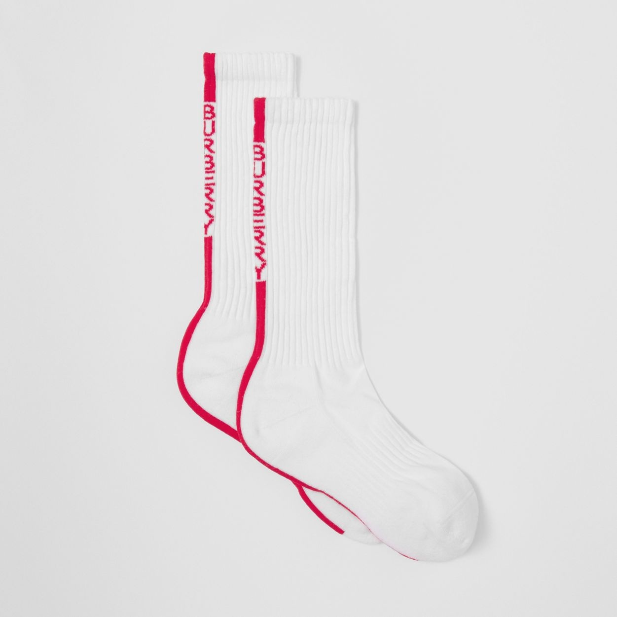 Logo Stripe Intarsia Stretch Cotton Socks - 4