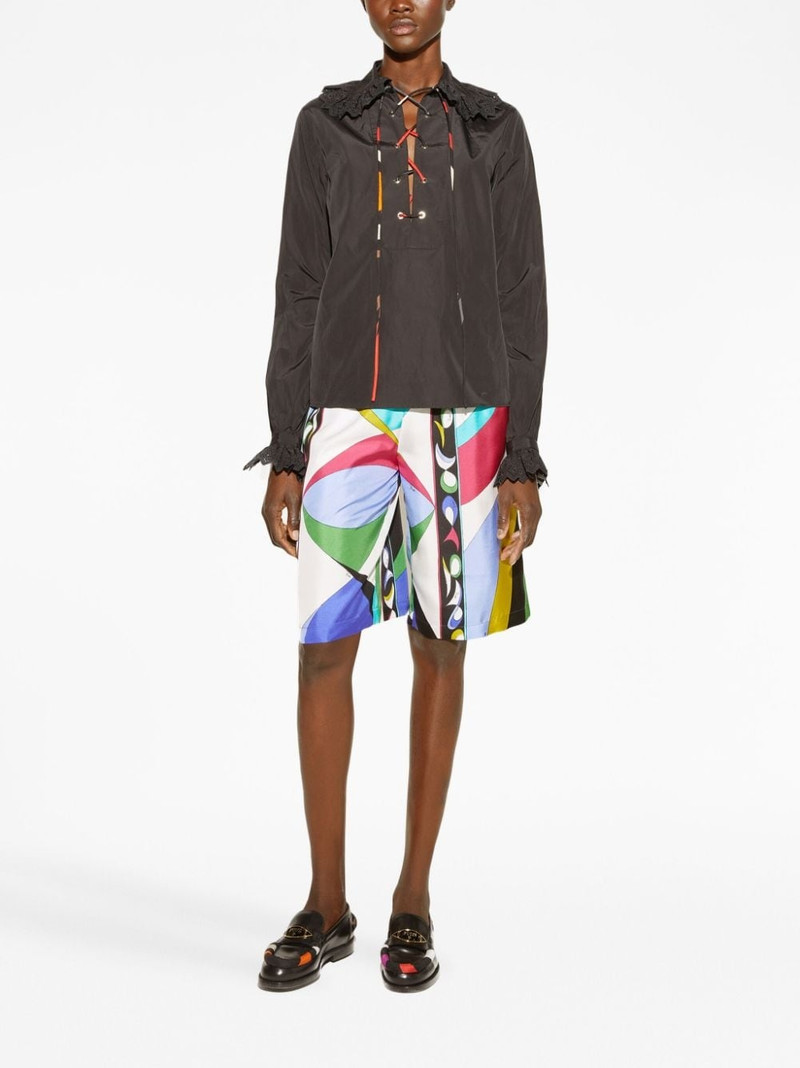 PUCCI lace-up ruffled blouse outlook