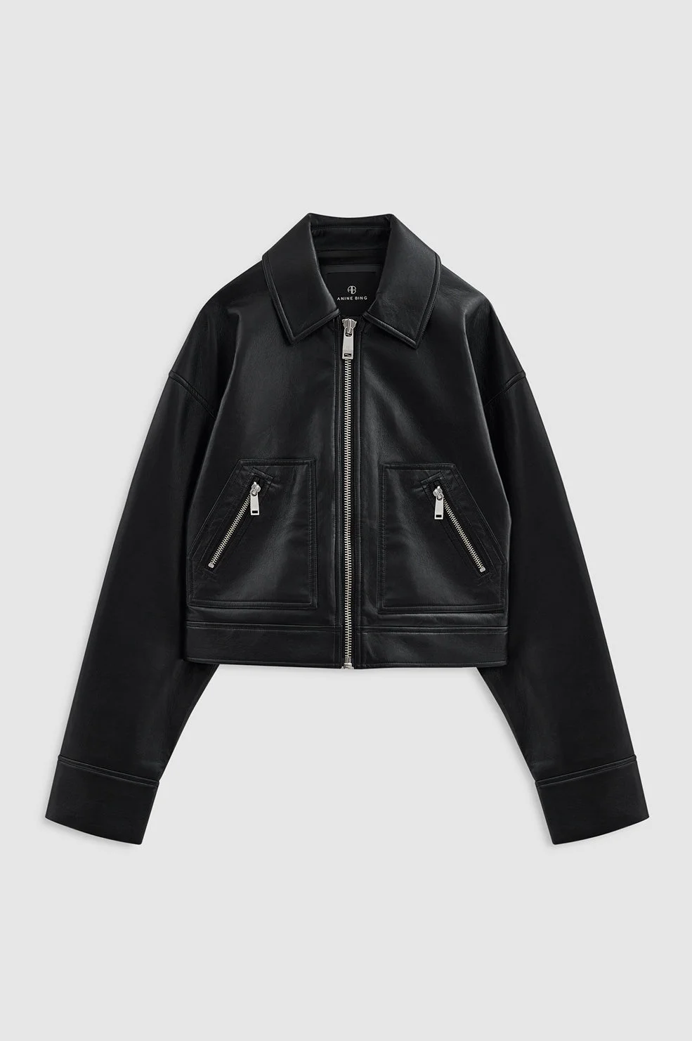 Assan Jacket - Black Recycled Leather - 1