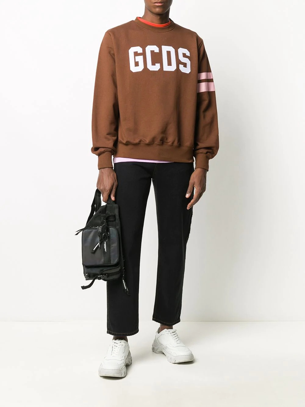 logo patch stripe detail sweatshirt - 2