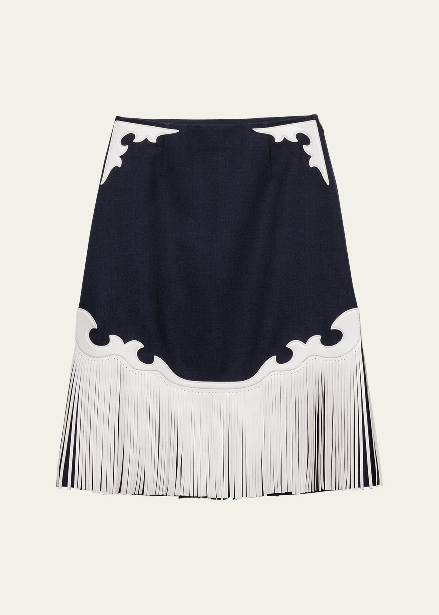 Western Leather Fringe Skirt - 1