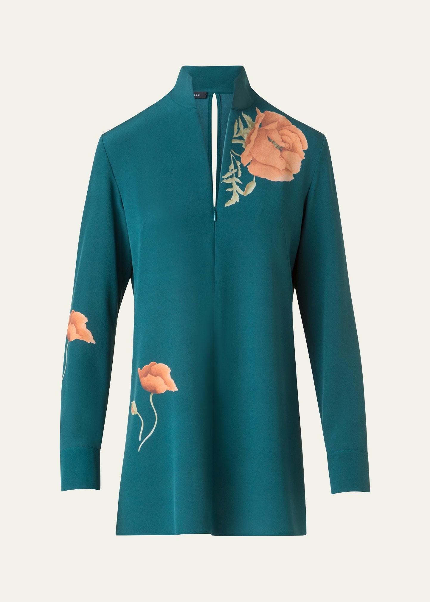 Anemone Print Silk Crepe Tunic - 1