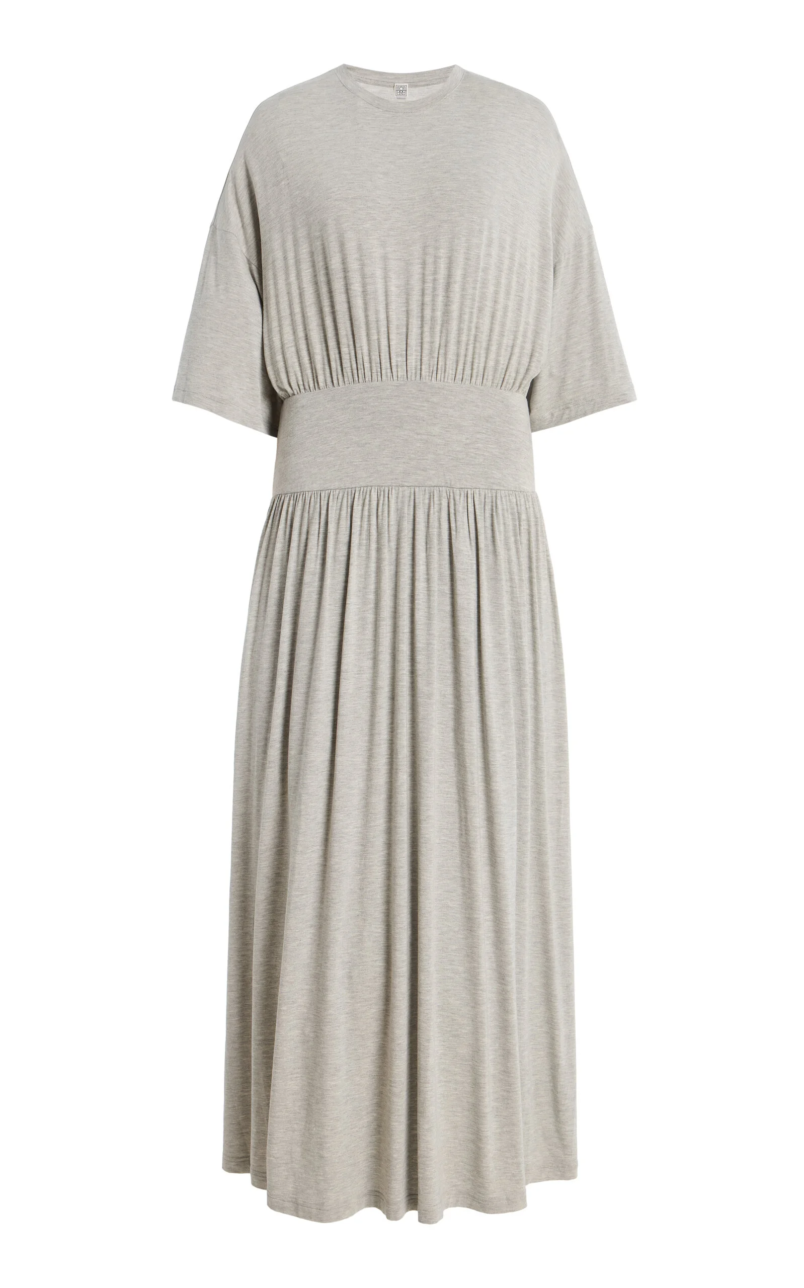 Cinched Jersey T-Shirt Maxi Dress grey - 1