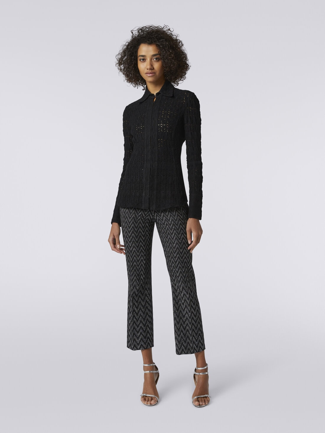 Viscose blend lace-effect shirt - 2