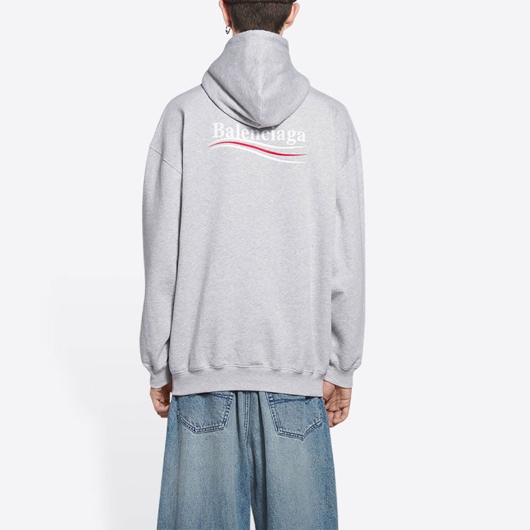 Balenciaga Political Campaign Hoodie Medium Fit 'Grey' 600583TKVI91379 - 4